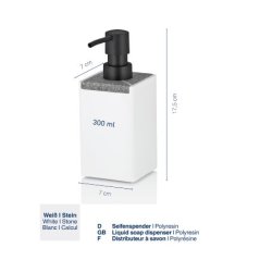 Dávkovač mýdla Cube polyresin bílá 300 ml