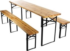 Set pivný DORTMUND Max3 Slim, stôl 220x50x76,5 cm, 2x lavica 220x25x46,5 cm, drevo 27 mm
