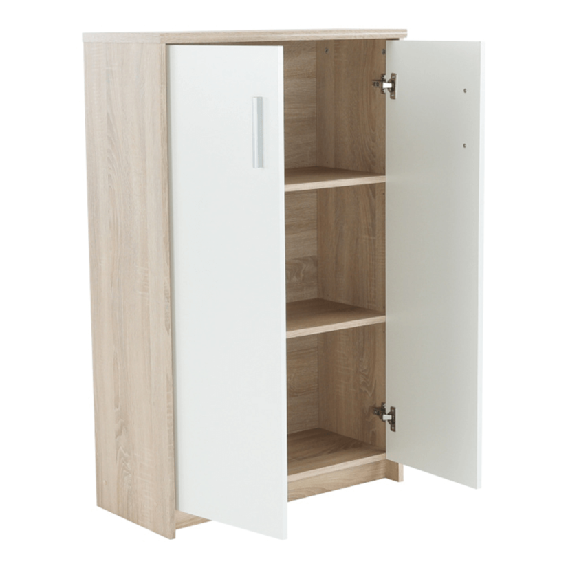 Büroschrank, Sonoma-Eiche/Weiß, JOHAN 2 NEW 13 JH033