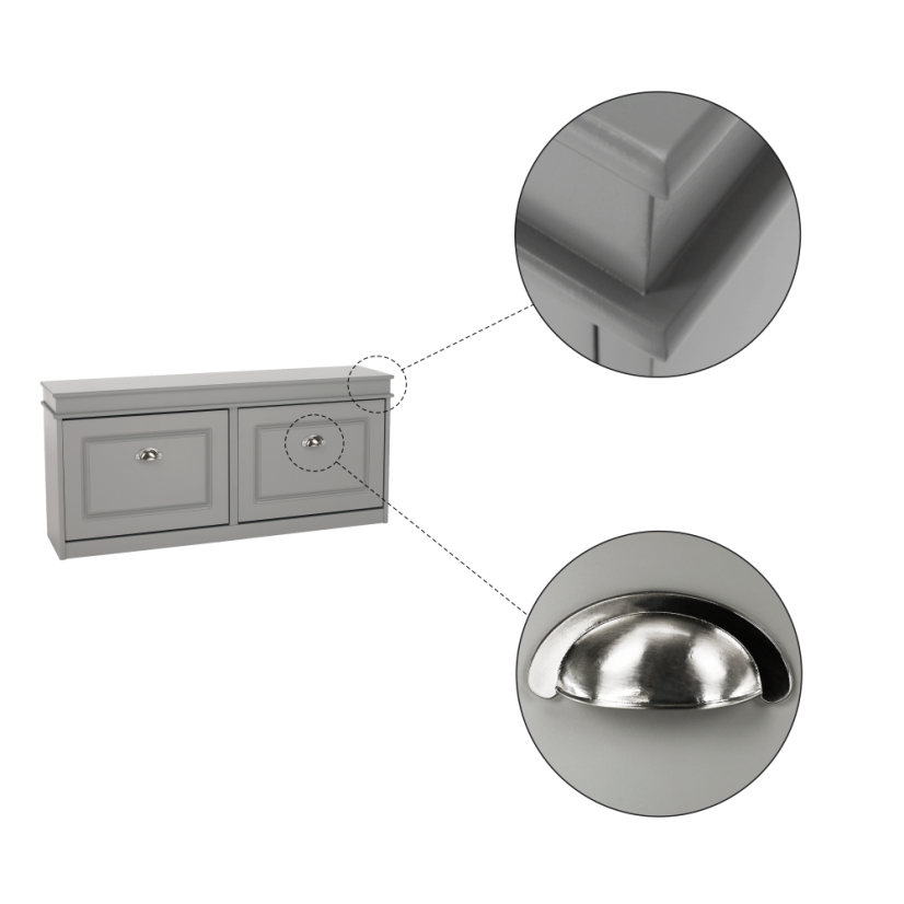 Schuhregal, 2-reihig, grau, SEBER TYP 4 (akce)