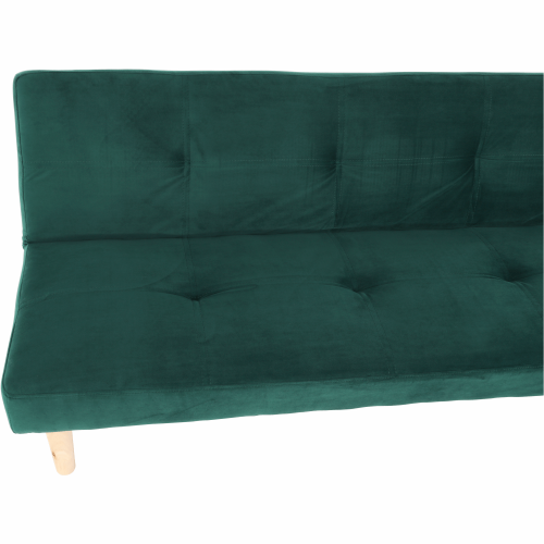Sofa rozkładana, szmaragdowa tkanina Velvet/dąb, ALIDA