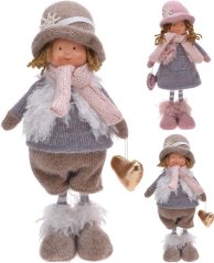 Figur Junge/Mädchen 16x10x36 cm Polystone/Plüsch/Textilmischung