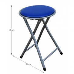 Składany stołek/krzesło, niebieski, IRMA