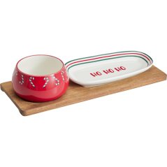Set de servire din 3 piese cu motiv de Crăciun