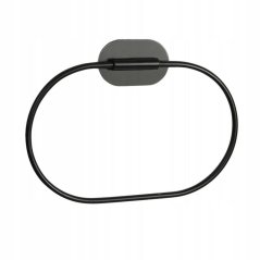 Suport autoadeziv pentru prosoape, oțel negru, 2x21x18cm