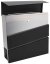 Briefkasten 37x10x37cm, rechteckig schwarz und silber, XL-TOOLS