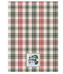 Pamut konyharuha karácsonyi SNEHULIAK 3db, 50x70cm piros-zöld