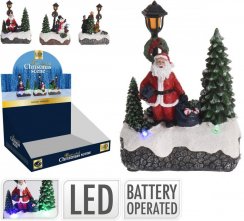 Dekorácia vianočná postavička s lampou LED 9,8x5,5x12 cm mix