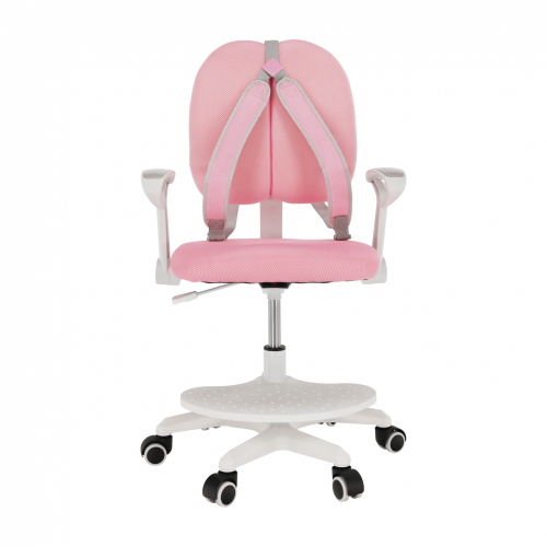 Rostoucí židle s podnoží a šlemi, růžová/bílá, ANAIS