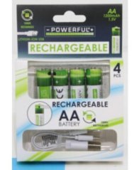 Monocella/akkumulátor újratölthető AA 1200mAh 1.5V, LITIUM-ION, 4db, USB-C