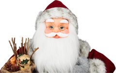 MagicHome Weihnachtsdekoration, Weihnachtsmann mit Laterne, rot, 46 cm