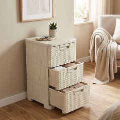 Kommode Curver® STYLE 3x Schubladen, creme, 33x60x38 cm