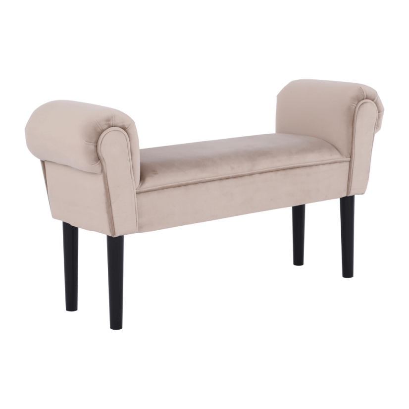 Bank, Samtstoff, beige/schwarz, BURDA