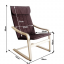 Fotel relaksacyjny, drewno brzozowe/brązowa tkanina, TORSTEN