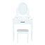 Toaletna mizica s stolčkom, bela/srebrna, LINET NEW