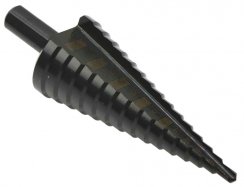 Vrták stupňovitý 4-32 mm do plechu, HSS TiAIN krok 2mm, rovná drážka, GEKO