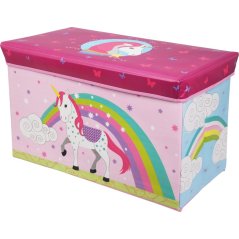 Cutie de depozitare cu unicorn, 60 × 30 × 35 cm, roz