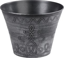 Strend Pro Flower virágcserép, 24,5x19,3 cm, ezüst, metál hatású