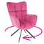 Dizajnerski vrtljivi stol, roza tkanina Velvet/črna, KOMODO