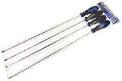 Set de șurubelnițe extra lungi 4x450 mm, 2xPL, 1xPZ1, 1xPH1, GEKO