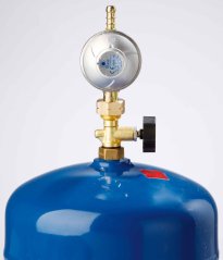Einwegventil zum Anschluss an eine 2 kg Flasche mit Auslassgewinde W21,8 LH, MEVA