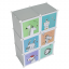 Dětská modulární skříň, šedá/dětský vzor, BIARO