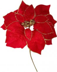 Kwiat MagicHome Christmas, Poinsecja, czerwony, łodyga, wielkość kwiatu: 35 cm