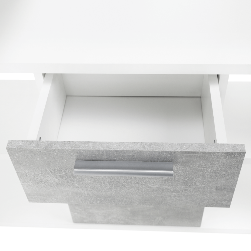 PC-Schreibtisch, Weiß/Beton, NOE NEU