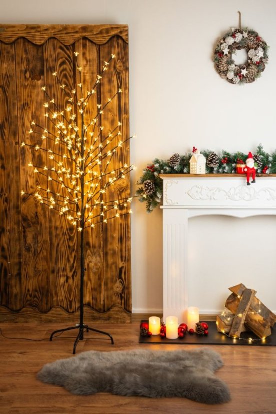 MagicHome Kirschbaum, 192 LED warmweiß, einfache Beleuchtung, 230 V, 50 Hz, IP44, außen, L-1,80 m