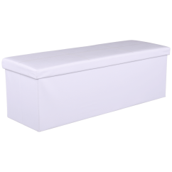 Klapphocker, weißes Öko-Leder, ZAMIRA