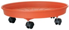 Podloga za sadilice ICS MARGHERITA 25 cm, okrugla, kolica s kotačima, terakota