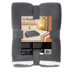 Pătură cu două fețe 150x200cm gri închis Ruhhy 26292 (akce)