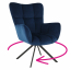 Dizajn okretna stolica, plava Velvet tkanina/crna, KOMODO