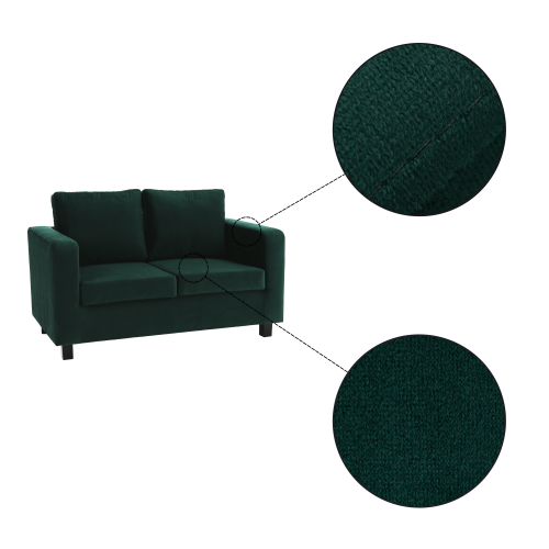 Popolnoma oblazinjena sedežna garnitura, 3-sed, tkanina smaragd, LUANA