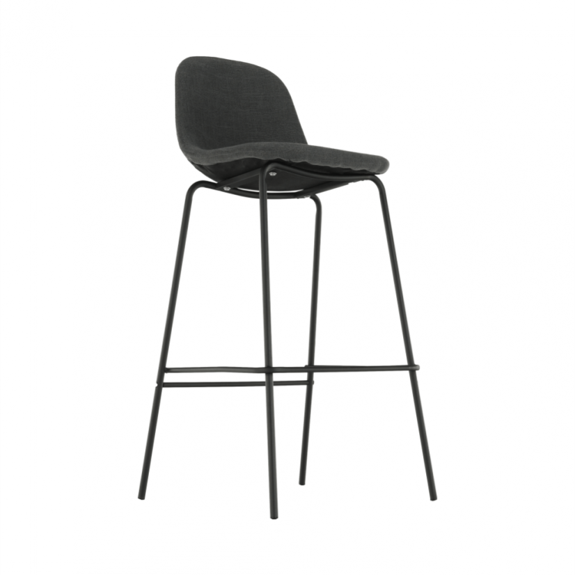 Barhocker, dunkelgrauer Stoff/Metall, MARIOLA 2 NEU