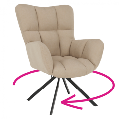 Designer-Drehstuhl, beige/schwarz, KOMODO