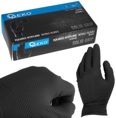 Nitrilhandschuhe schwarz, 50er Set, Größe L, SOLID GRIP, GEKO