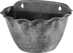 Strend Pro Wave virágtartó, 26x18 cm, ezüst, metál hatású, függő