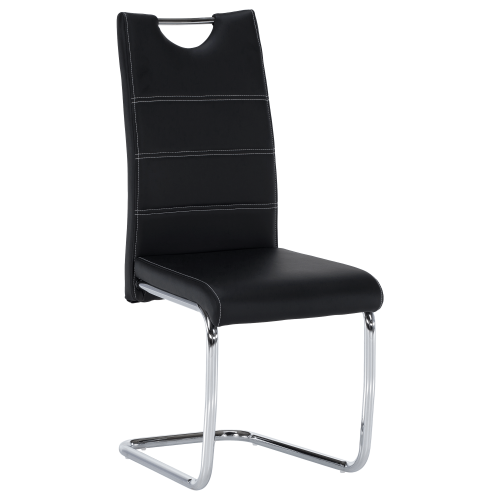 Jídelní židle, černá/světlé šití, ABIRA NEW