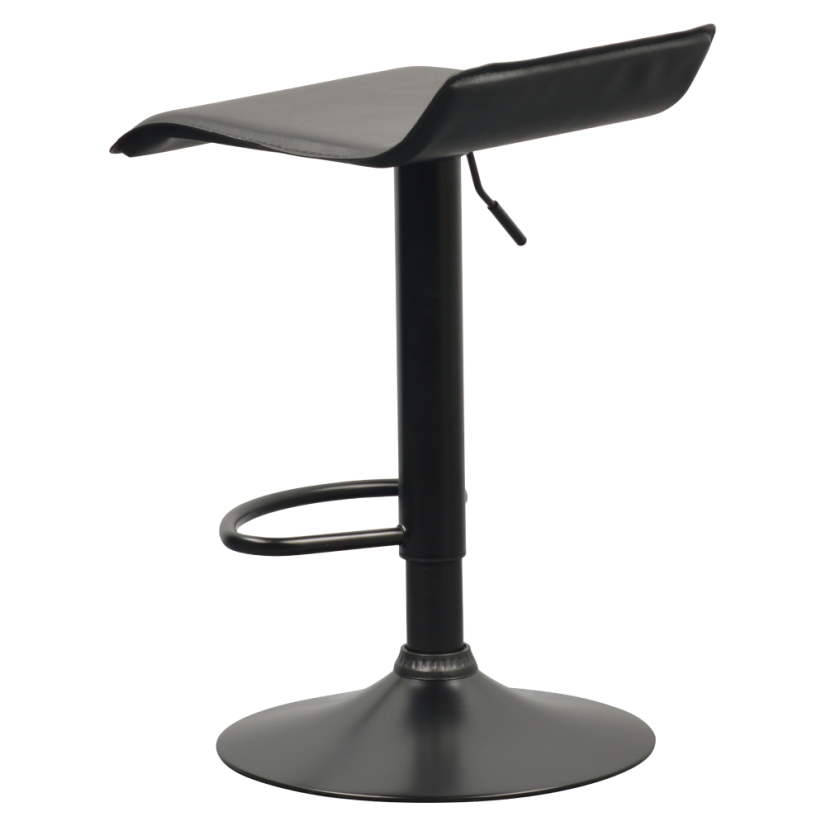 Barhocker, schwarzes Öko-Leder, BAILI