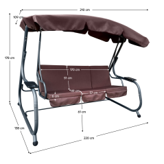 Gartenschaukel, braun/dunkelgrau, EILANA