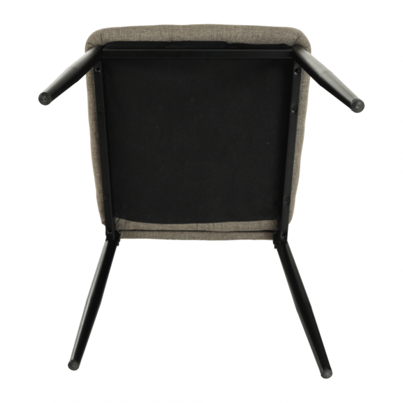 Stuhl, brauner Stoff/schwarzes Metall, COLETA NOVA