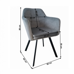 Sessel, grau/schwarzer Samtstoff, ZERON NEW