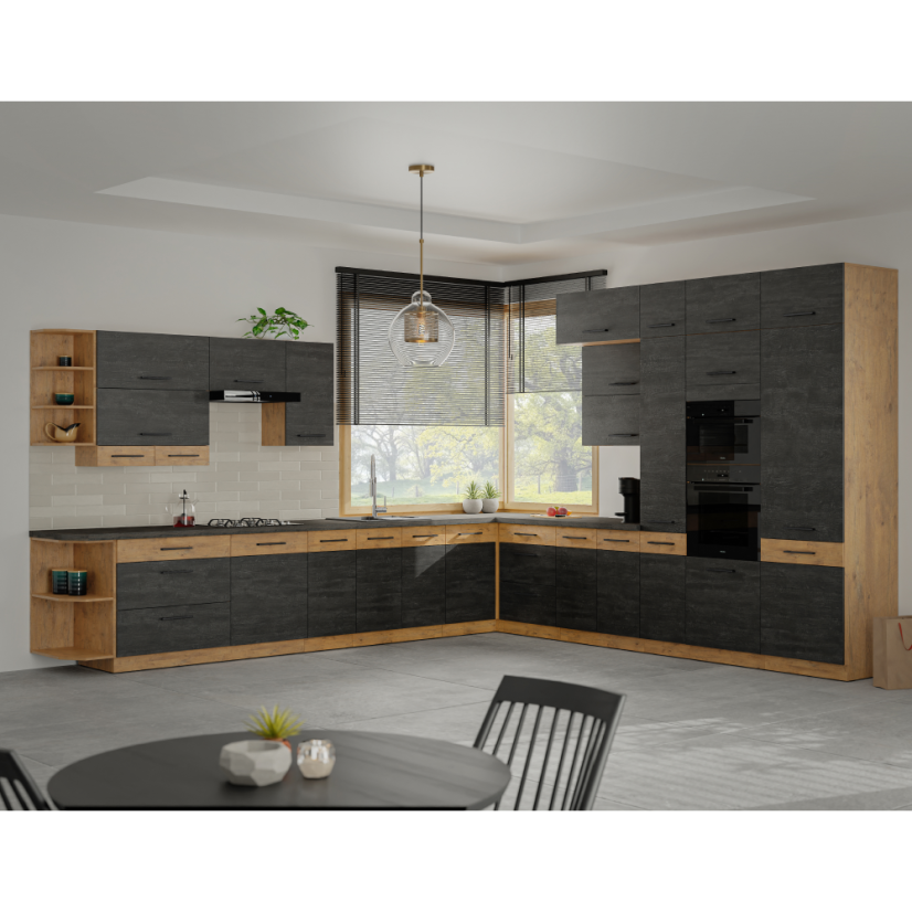 Oberschrank, Eiche Lancelot/Grau matt, VEGA 40 NAGU-36 1F