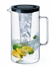Szklany dzbanek 2,5l, z pokrywką z wkładem na lód, z sitkiem KLC