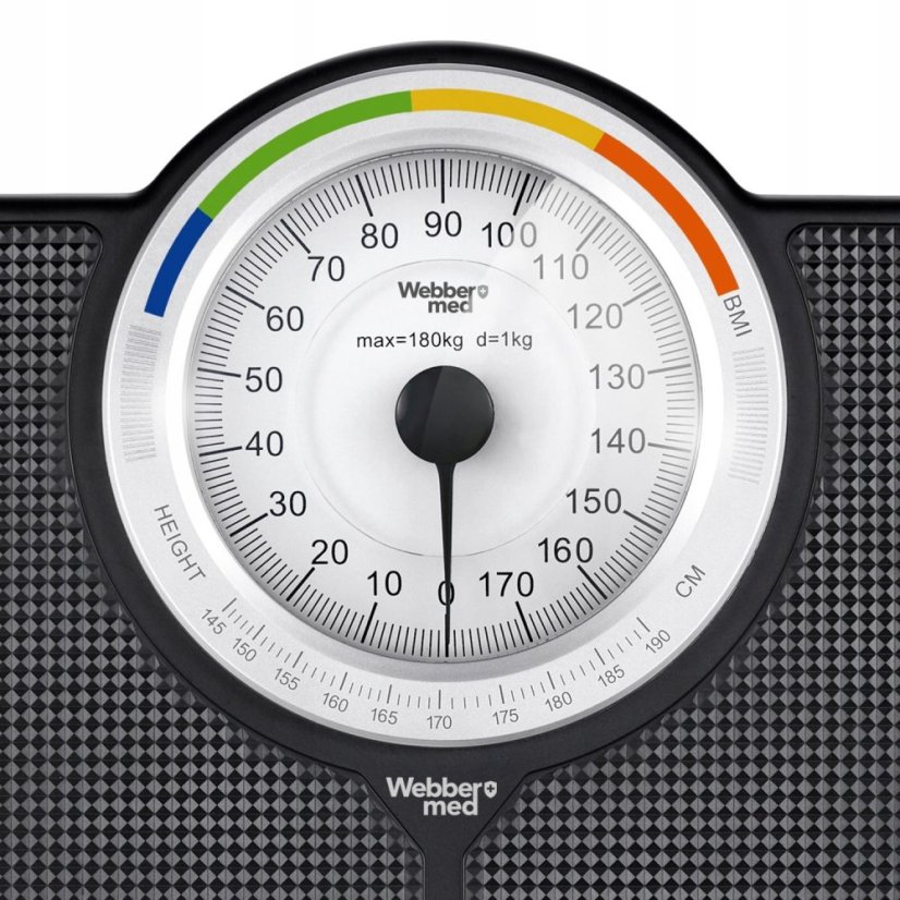 Cântar de baie mecanic clasic negru până la 180 kg