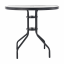 Blagovaonski stol, crni čelik/kaljeno staklo, BORGEN TIP 2