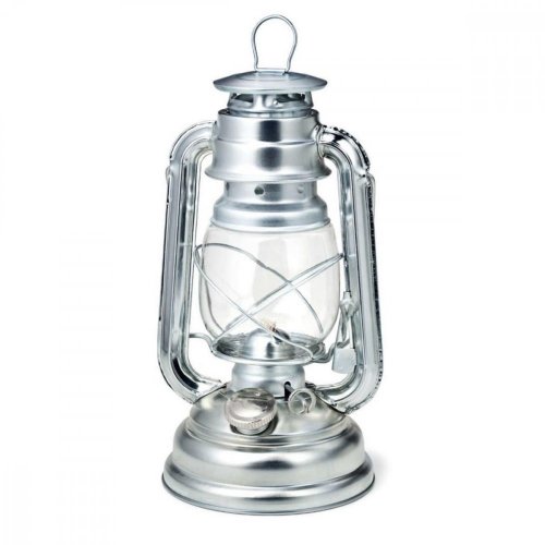 Lantern argintiu metalic PARTY 25cm, kerosen, conform EN 14059 KLC