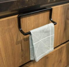 Viseći držač za ručnike, crni, plastični 6x22,5x9 cm