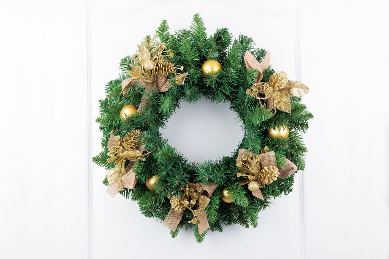 MagicHome Weihnachtskranz, natur, 45 cm, 160 Zweige, EXTRA DICK